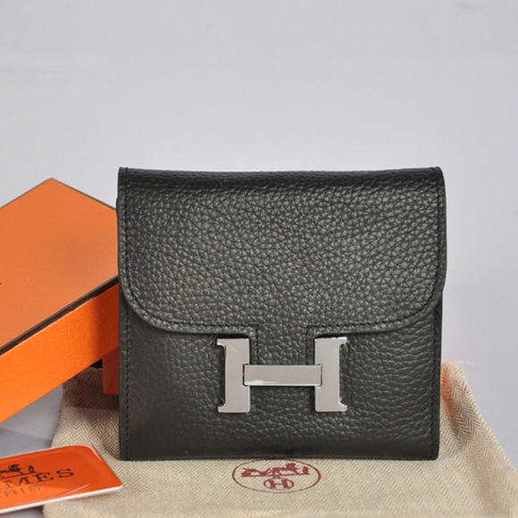 Cheap Fake Hermes Constance Wallets Togo Leather A608 Black